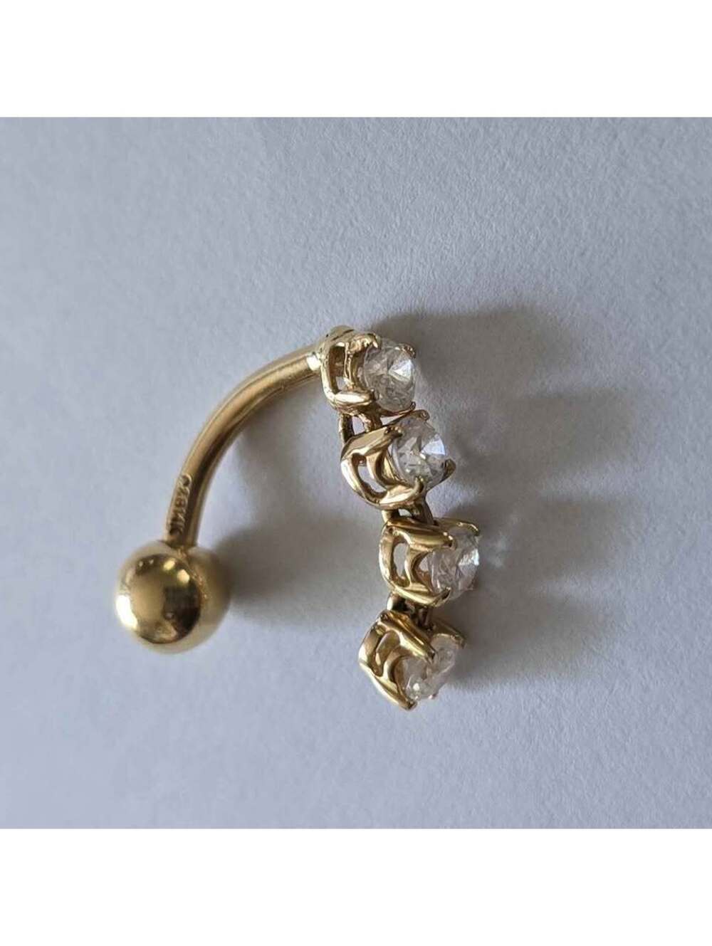 14K Solid Gold Reverse Belly Ring
